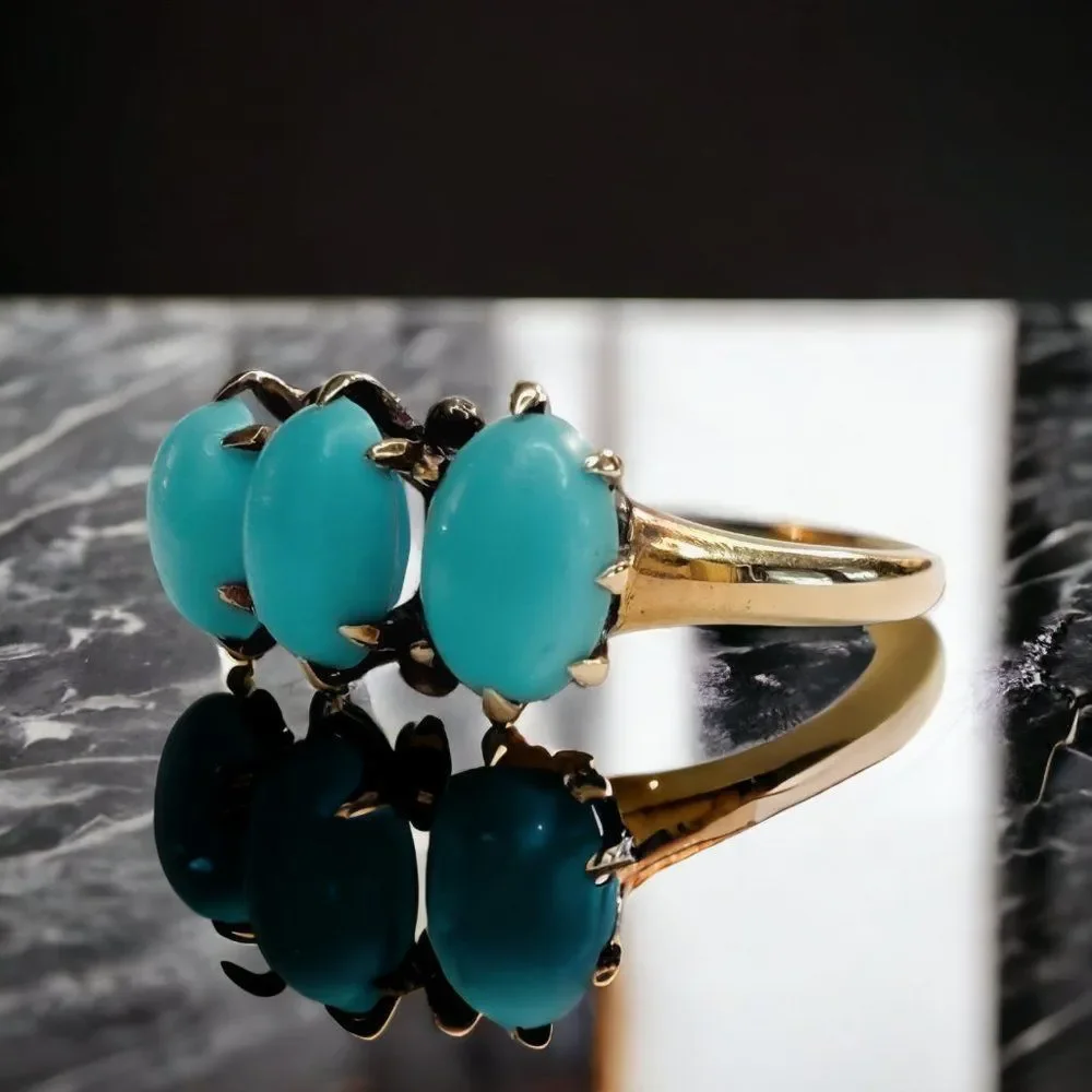 Estate Turquoise Three-Stone Ring